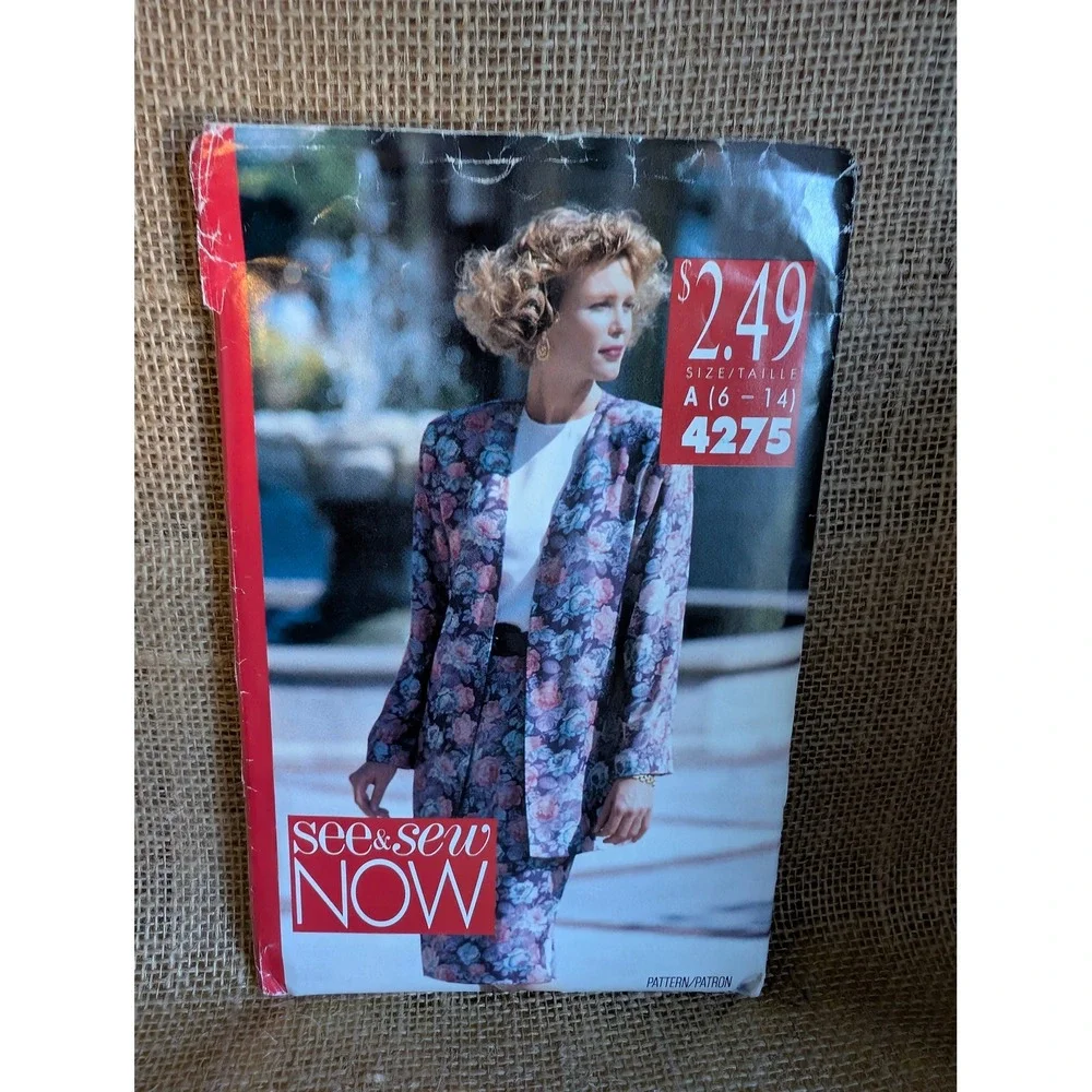 Vintage See & Sew NOW Butterick 4275 Misses Jacket and Dress Pattern Size 6-14